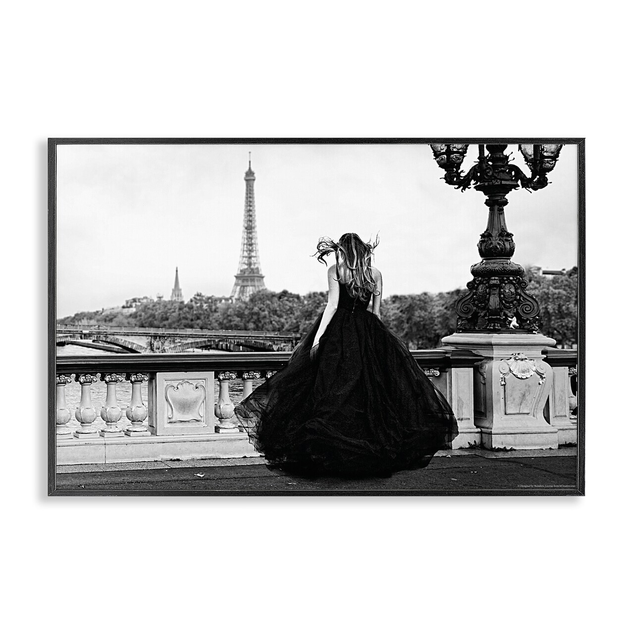Stupell Industries Girl in Gown Cityscape Framed Giclee Wall Art Design by Reinders